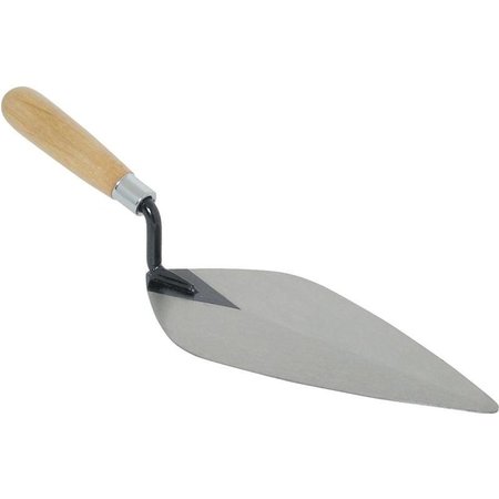 MARSHALLTOWN Brick Trowel, 10 in L Blade, 434 in W Blade, Steel Blade, Hardwood Handle 926-3